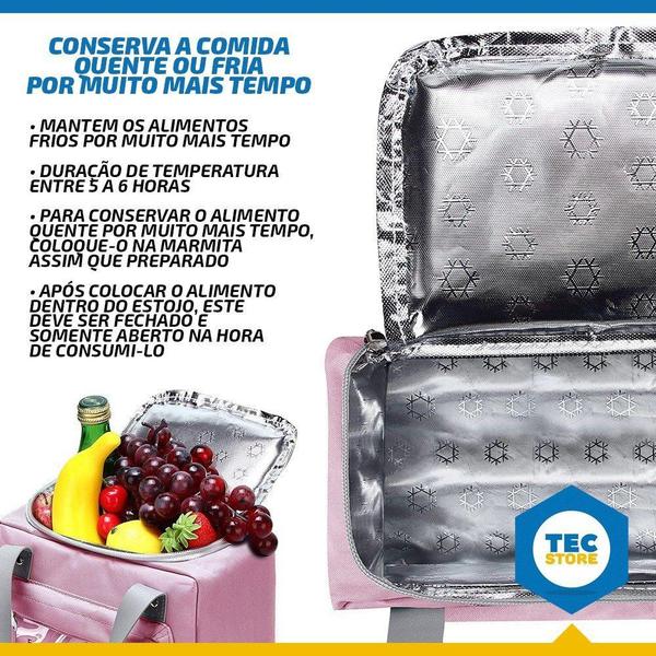 Imagem de Bolsa Termica Marmita Trabalho Lanche Saude Cooler Dieta Fit