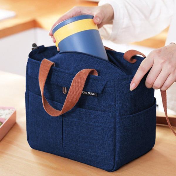 Imagem de Bolsa Térmica Marmiteira Espaçosa Para Alimentos Quentes Top Necessaire Reforçada Escolar Trabalho Viagem Passeio