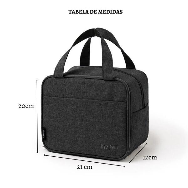 Imagem de Bolsa Térmica Média Impermeavel Lancheira Porta Marmita Necessaire Fitness Viagem Alta Temperatura Alimento GarrafaFrasqueira 