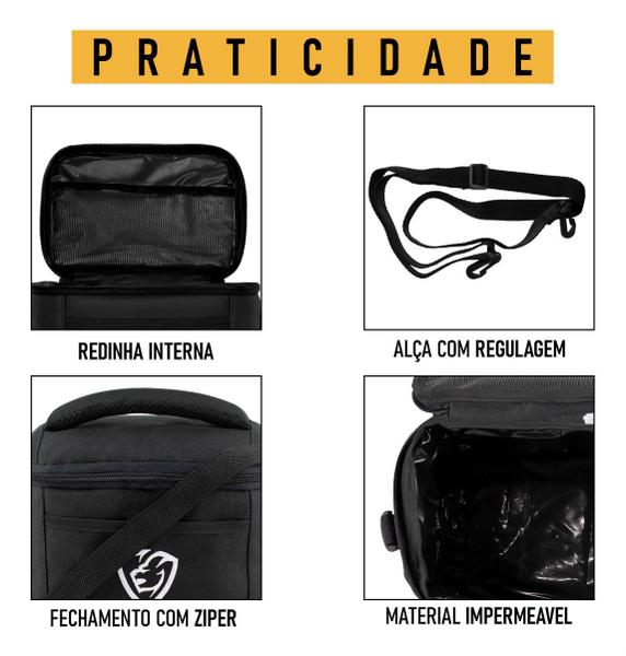 Imagem de Bolsa Térmica Mochila Fitness Marmita Academia Trabalho Passeio Lancheira Lateral Esportiva Treino