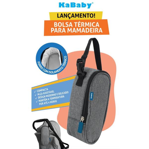 Bolsa Térmica p/ Mamadeira KaBaby Cinza Imagem de Bolsa Térmica p/ Mamadeira KaBaby Cinza