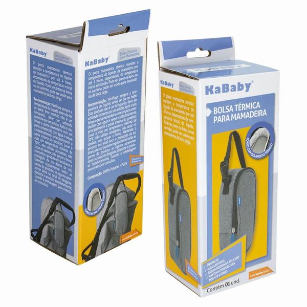 Bolsa Térmica p/ Mamadeira KaBaby Cinza Imagem de Bolsa Térmica p/ Mamadeira KaBaby Cinza
