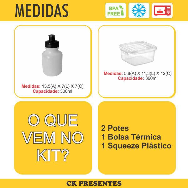 Imagem de Bolsa Termica Pequena para Lanches com 2 Potes Plasticos e Squeeze