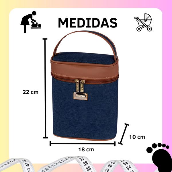 Imagem de Bolsa Térmica Porta Mamadeira Lilian Baby Masculino Feminino Pré-escola Escolinha Creche Passeio 