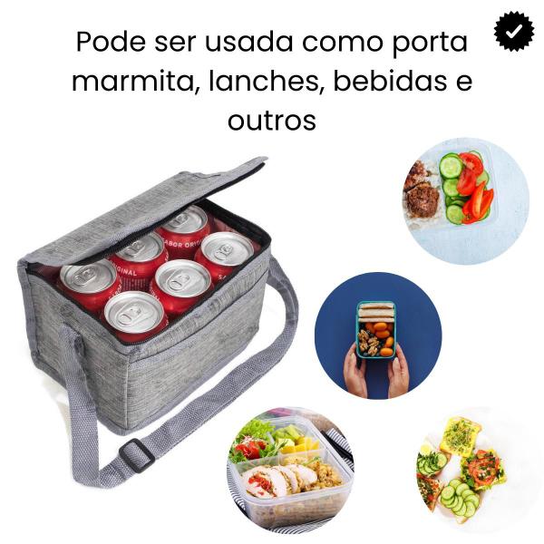 Imagem de Bolsa Térmica Porta Marmita Lancheira Fitness Bebidas Alça - Cores