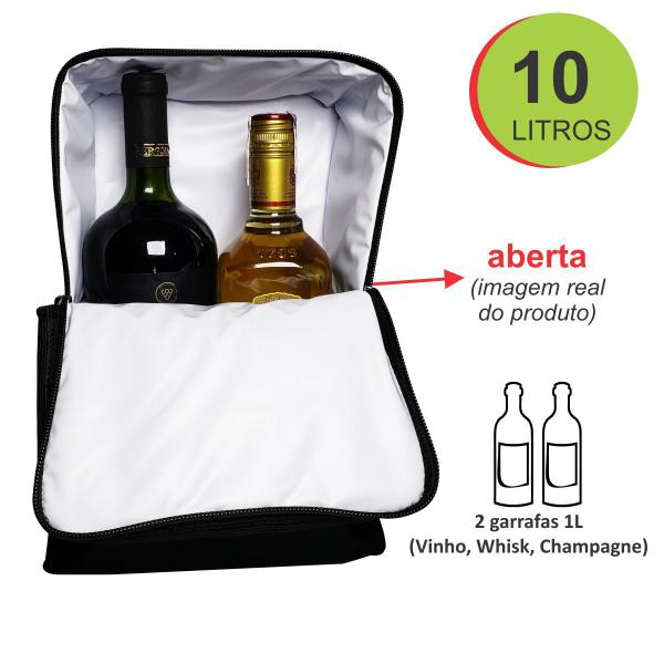 Imagem de Bolsa Térmica Porta para Garrafas Latas Vinho com Alça de Ombro Arco Íris Pride Wine Bag Marmita