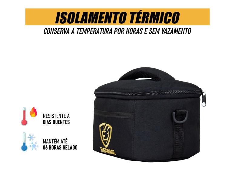 Imagem de Bolsa Térmica Portátil Lancheira Fitness Marmita Lanche Frasqueira Talheres Garrafa Esportiva