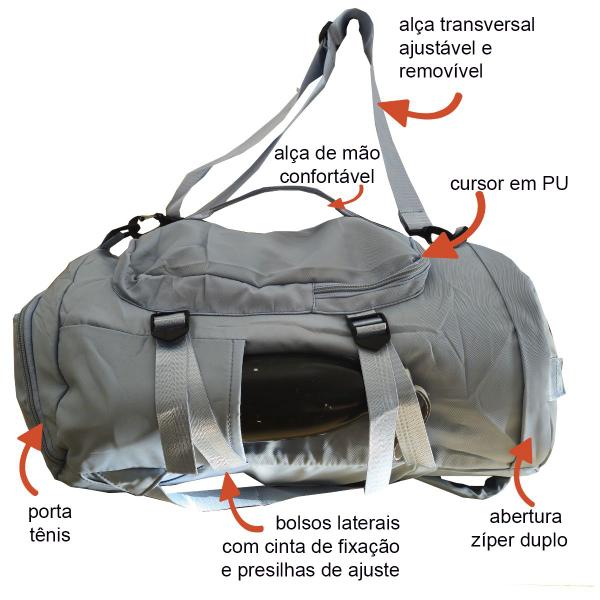 Imagem de Bolsa Tiracolo Mochila Viagem Mala de Mão VE10410