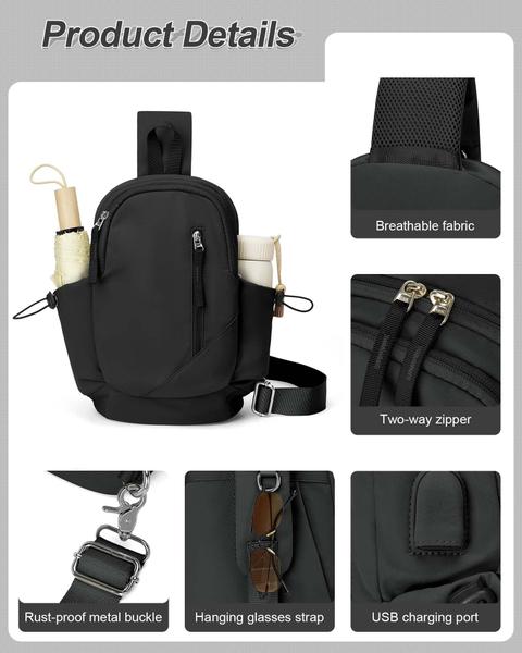 Imagem de Bolsa tiracolo Sling SEAFEW Small Black para homens e mulheres