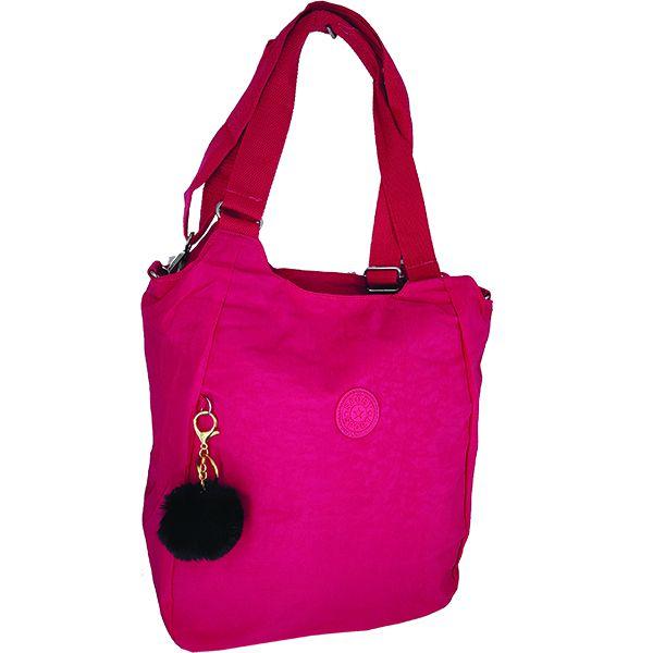Bolsa Tote Escolar Transversal Notebook Casual 2 Alças + Pompom 9323 - Mana Om By Ello Imagem de Bolsa Tote Escolar Transversal Notebook Casual 2 Alças + Pompom 9323