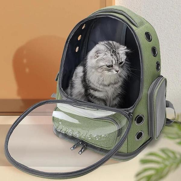 Imagem de Bolsa Transportadora Transparente e Respirável para Pets - Ideal para Gatos e Cães Pequenos