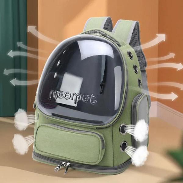 Imagem de Bolsa Transportadora Transparente e Respirável para Pets - Ideal para Gatos e Cães Pequenos