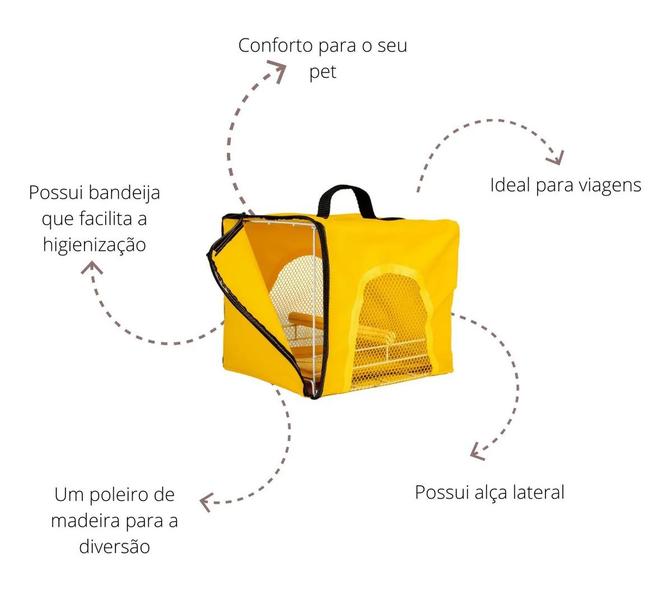 Imagem de Bolsa Transporte para Pequenas Aves Calopsita Amarela