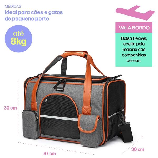 Imagem de Bolsa Transporte Pet Grande Viagem Cabine Avião MADOG Lux