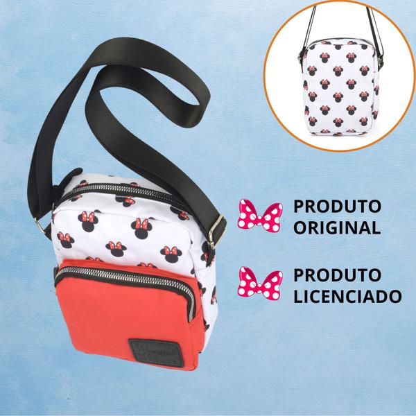 Imagem de Bolsa Transversal Feminina Shoulder Bag Minnie Mouse Disney Reforçada Original Licenciado