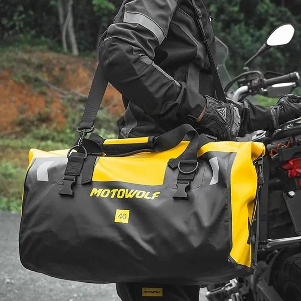 Imagem de Bolsa Traseira Para Motocicleta À Prova D'água 40/66L, Viagem Ao Ar Livre, Bagagem Seca, Rolo,