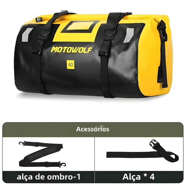 Imagem de Bolsa Traseira Para Motocicleta À Prova D'água 40/66L, Viagem Ao Ar Livre, Bagagem Seca, Rolo,