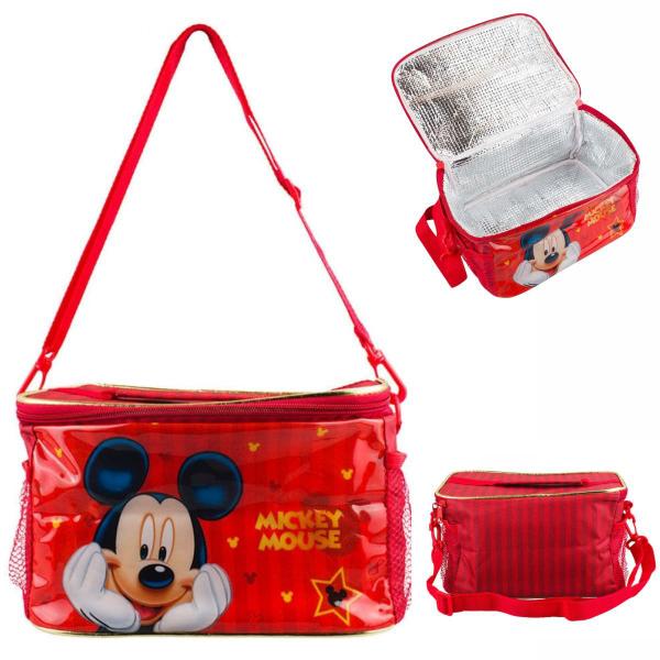 Imagem de Bolsa Vermelha Térmica Lancheira Mickey 15x27x18cm - Disney