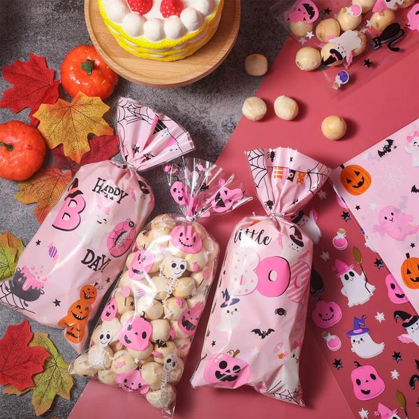 Imagem de Bolsas de lembrancinhas de Halloween Yeaqee Little Boo Baby Shower 100 unidades