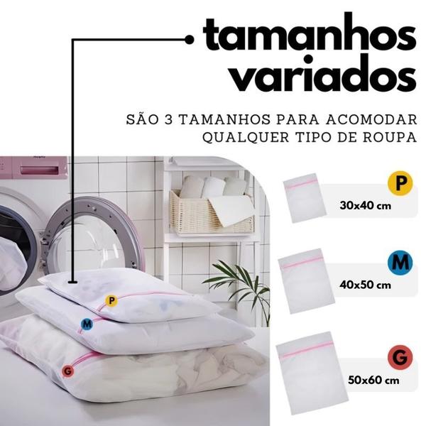 Imagem de Bolsas P Sacos Para Lavar Roupas Delicadas 40 x 30cm