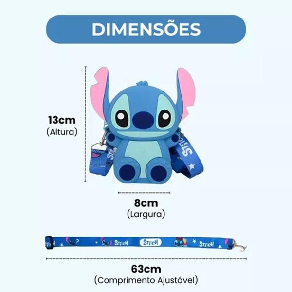 Imagem de Bolsinha Stich Infantil De Silicone Lilo Stit Stick Stitch