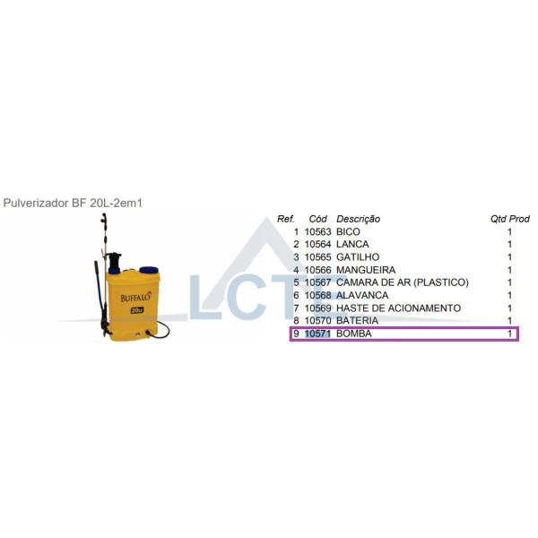 Imagem de Bomba 12v 100psi Para Pulverizador Elétrico 20L