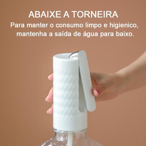 Imagem de Bomba Agua Eletrica Dobravel 18 Litros Purificador Filtro Galao Garrafao Automatico Usb Portatil Bebedouro Multiuso Garrafa