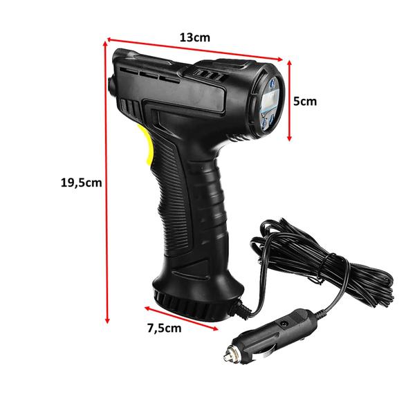 Imagem de Bomba Ar Portátil Mini Compressor 120w Digital Calibrar Pneus Carro Moto Motocicleta  Bola LKD212