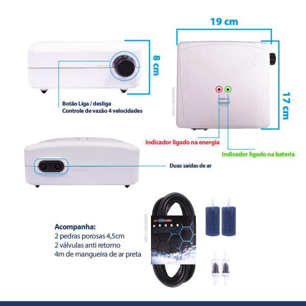 Imagem de Bomba Bombinha Ar Cortina De Bolhas Mj-8200 Com Nobreack