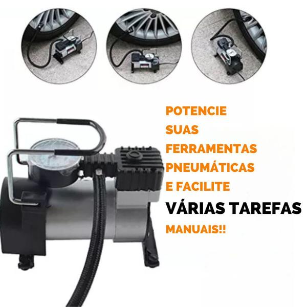 Imagem de Bomba compressor De Ar Portátil Calibra Encher Pneu De Carro