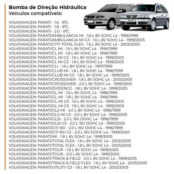 Imagem de Bomba da Direção Hidráulica Volkswagen AP Gol Saveiro Parati 1.6 1.8 2.0 97/14 - Indisa