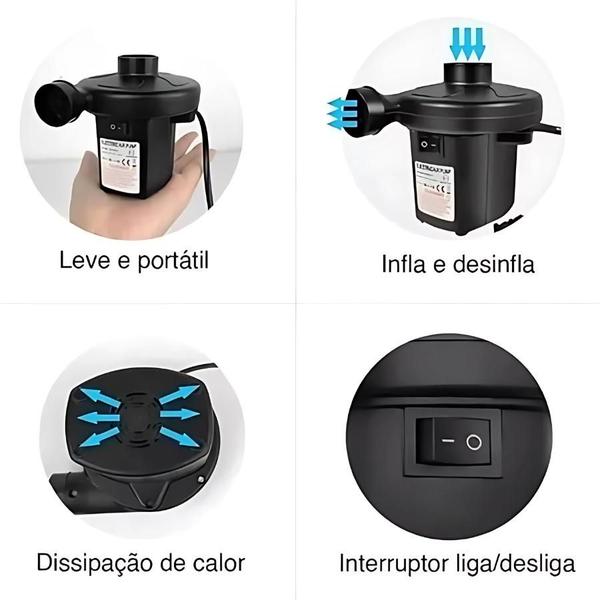 Imagem de Bomba de Ar com Função Inflar e Desinflar  Compacta e Potente