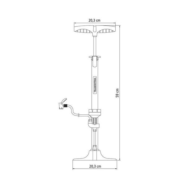 Imagem de Bomba de Ar Manual Encher Pneu 160 PSI 11 BAR com Manômetro TRAMONTINA