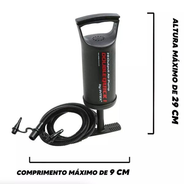 Imagem de Bomba de Ar Manual Preta 29cm Double Quick 68612 - Intex