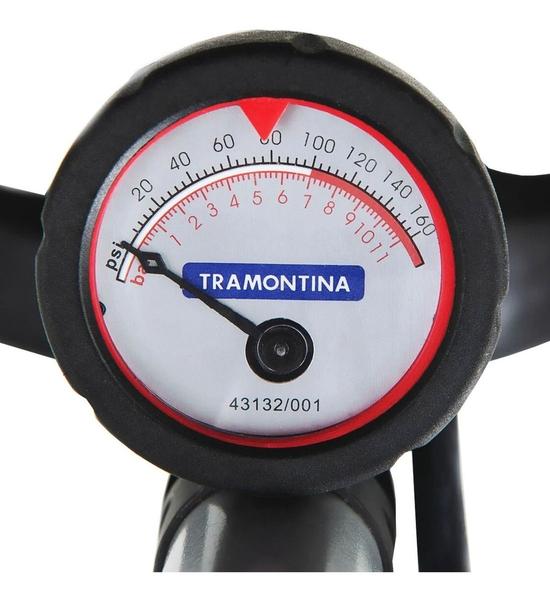 Imagem de bomba de ar manual tramontina 160psi 11 bar calibrador universal bicicleta bike carro moto