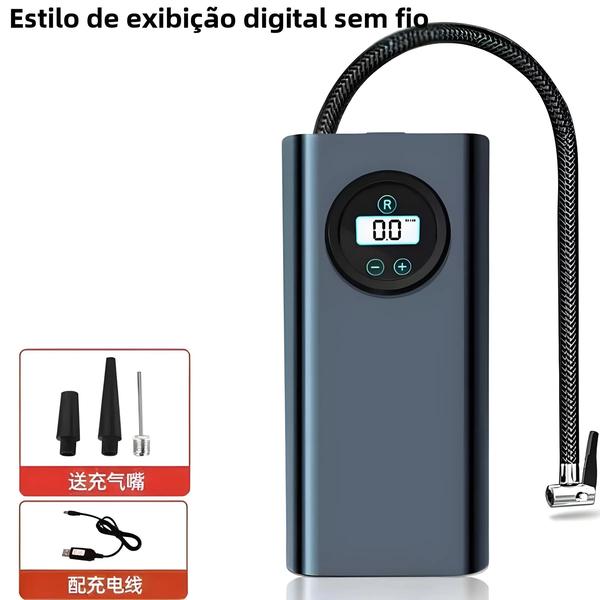 Imagem de Bomba de Ar Portátil 12V - Compressor Elétrico para Bicicleta e Mais