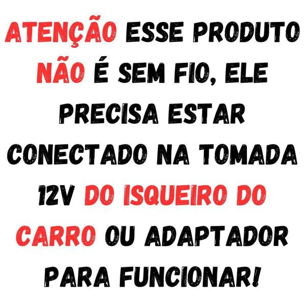 Imagem de Bomba de Ar Portatil Eletrica De Encher Pneu De Carro Bike Moto Piscina com fio luz de emergência LE