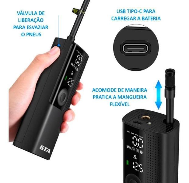 Imagem de Bomba De Ar Portátil Gta Automática Elétrica Smart 120 Psi