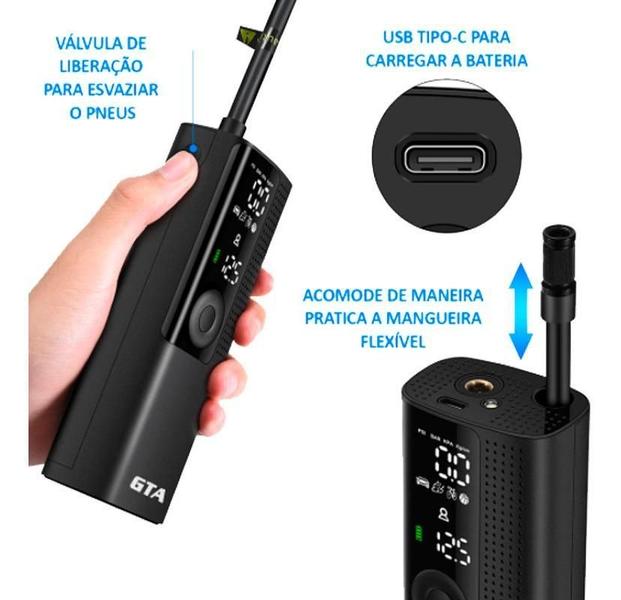 Imagem de Bomba De Ar Portátil Gta Automática Elétrica Smart 120 Psi