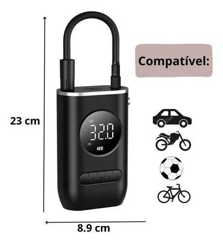 Imagem de Bomba de Ar Portátil para Calibrar Pneus - Cor Preto e Carregamento via USB para Facilitar sua Vida