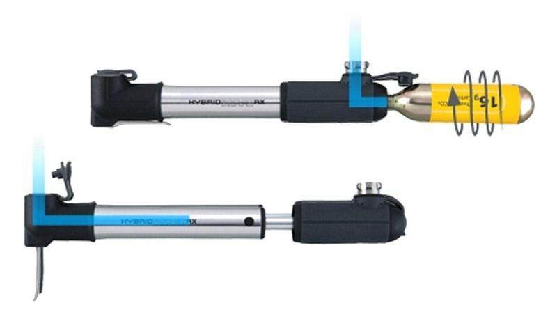 Imagem de Bomba de Ar Topeak HybridRocket RX com Inflador de CO2 160PSI