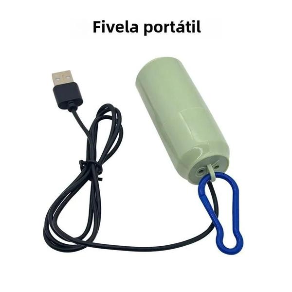 Imagem de Bomba de Ar USB Silenciosa e Portátil para Aquário - Mini Oxigenador para Tanques de Peixes