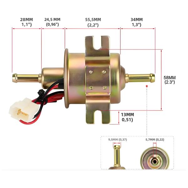 Imagem de Bomba de Combustível Elétrica 12V/24V - Universal, Baixa Pressão