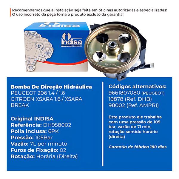 Imagem de Bomba De Direção Hidráulica Peugeot 206 / 207