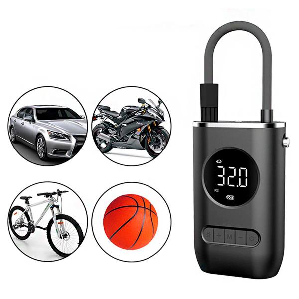 Bomba De Encher Pneu De Carro Bike Moto Bik Portátil Digital - BIVENA Imagem de Bomba De Encher Pneu De Carro Bike Moto Bik Portátil Digital