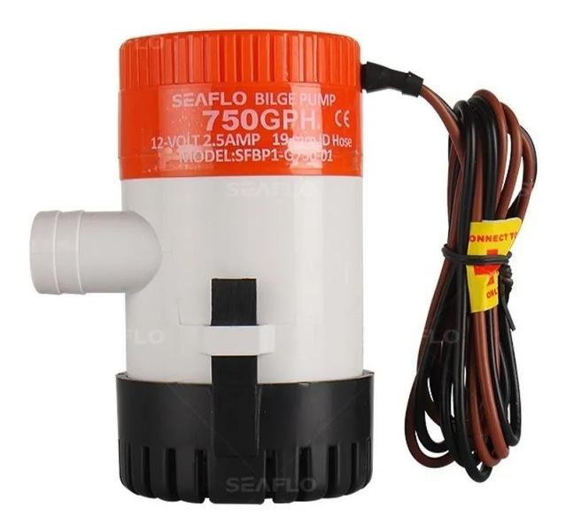 Bomba De Porão 750 Gph 12v + Automático Barco Lancha Veleiro - Seaflo Imagem de Bomba De Porão 750 Gph 12v + Automático Barco Lancha Veleiro