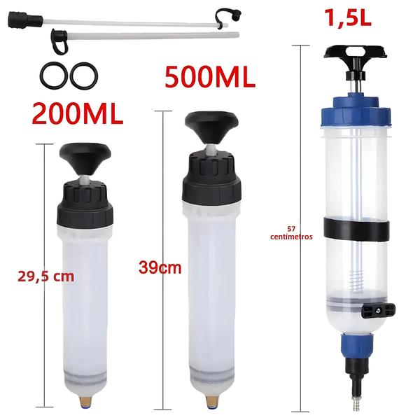 Imagem de Bomba de Vácuo Manual para Óleo - 500cc a 1500cc - Estilo Seringa