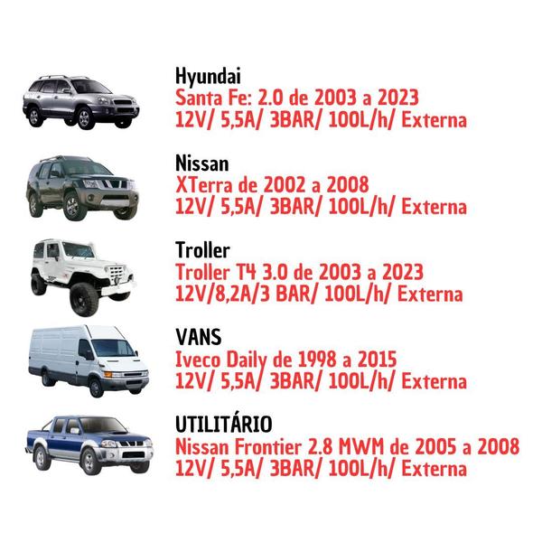 Imagem de Bomba Elétrica Combustível Compativel Iveco Hyundai Troller