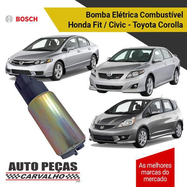 Imagem de Bomba Elétrica de Combustível (BOSCH) - Honda Civic / Fit - Toyota Corolla (Todos a Gasolina)