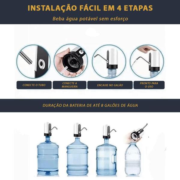 Imagem de Bomba Elétrica p/ Galão de Água Mineral Recarregável USB - SQ - Só Qualidade